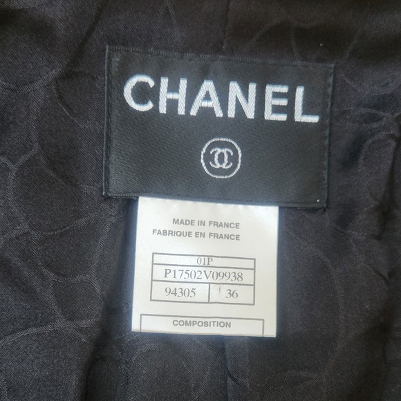 CHANEL Black Vintage Wool Suit with Jacket & Pants lined with Silk  -Size 36/US6 - Picture 8 of 16